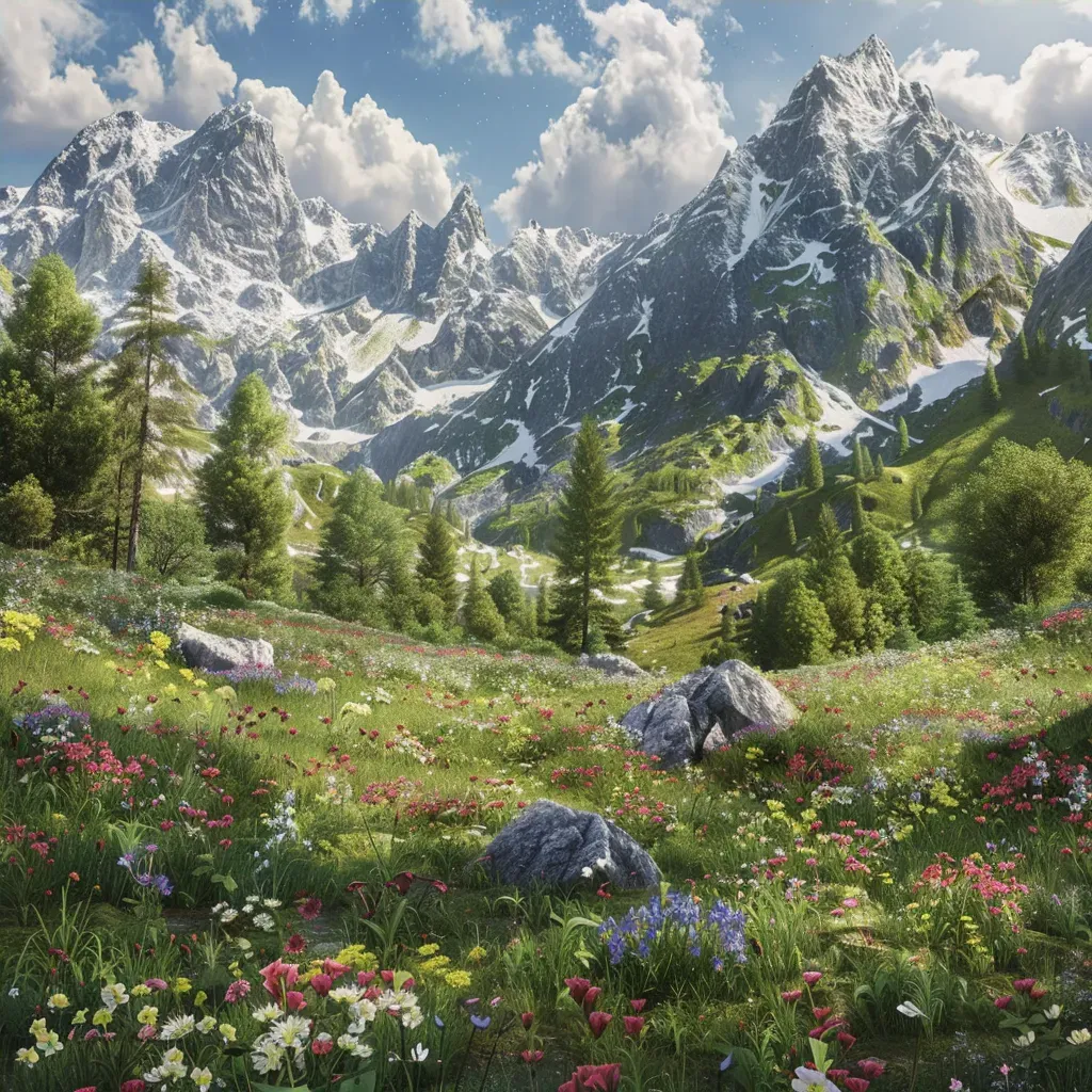 Wildflower meadow mountains - Image 4