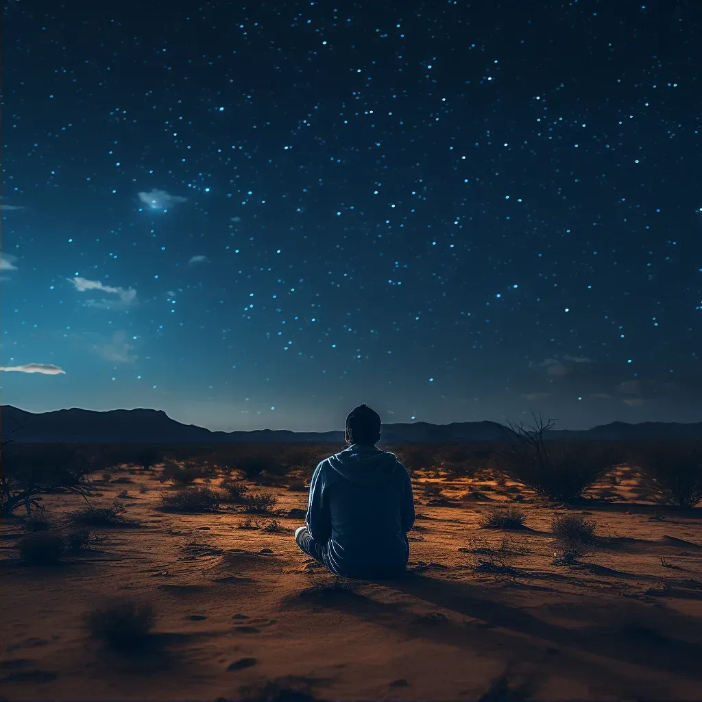 A person gazing at the stars in a desert night - Image 2