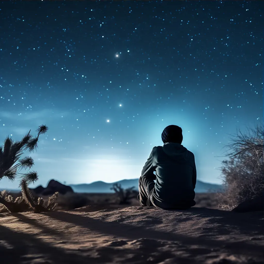 A person gazing at the stars in a desert night - Image 3