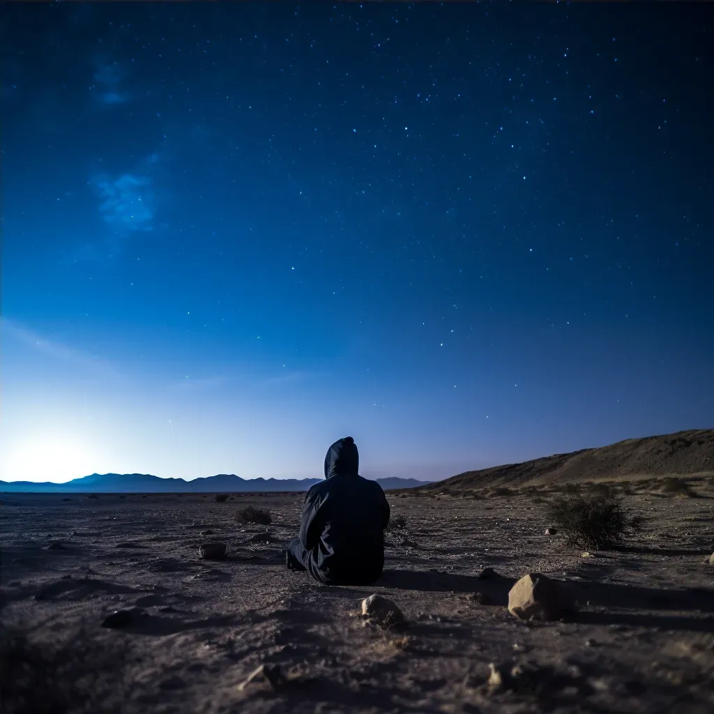 A person gazing at the stars in a desert night - Image 4