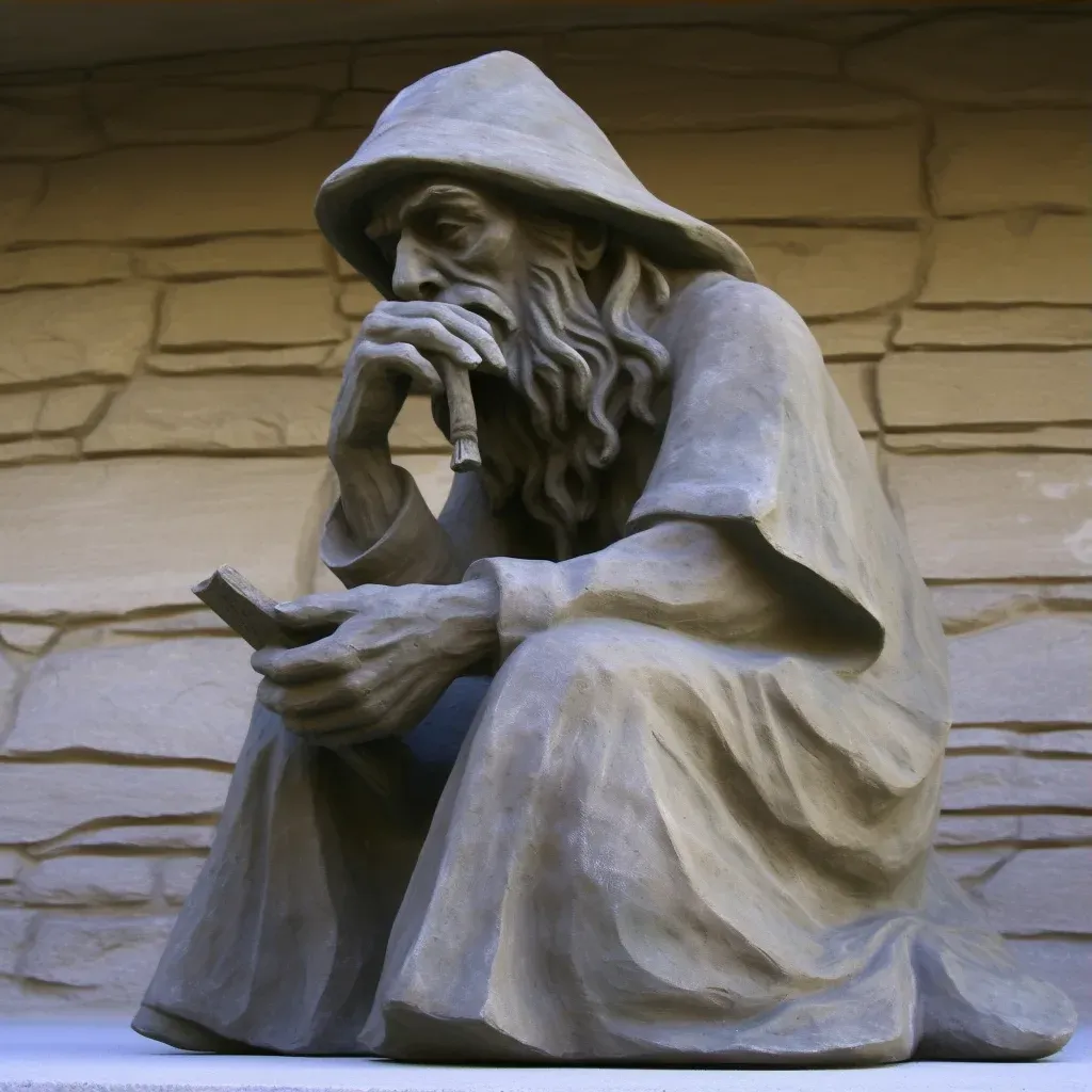 Stone sculpture of ancient philosopher in image prompt - Image 3