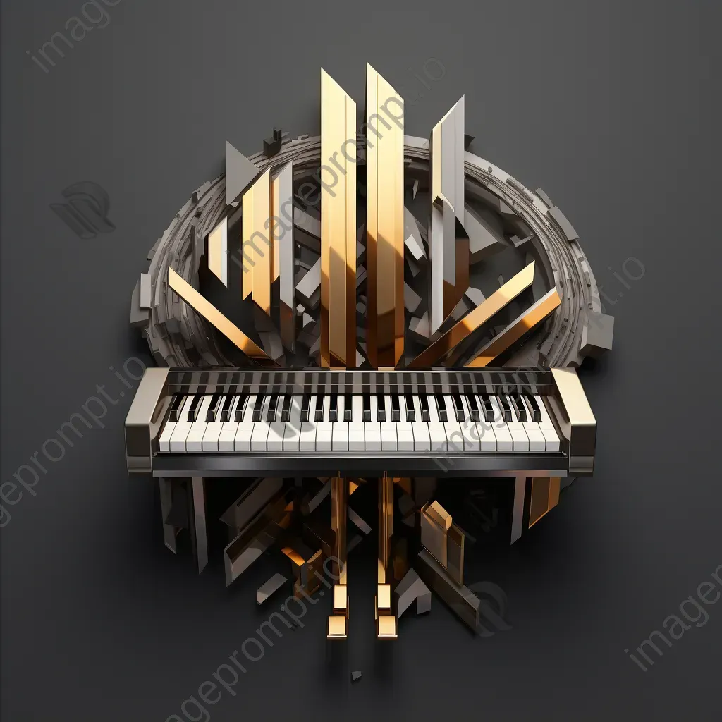 Word depicted with low poly piano keys in homage to music - Image 2