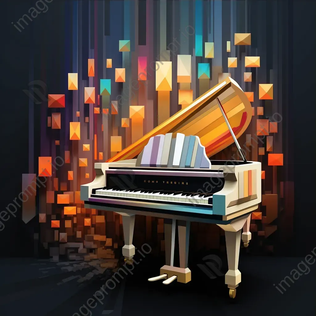 Word depicted with low poly piano keys in homage to music - Image 3