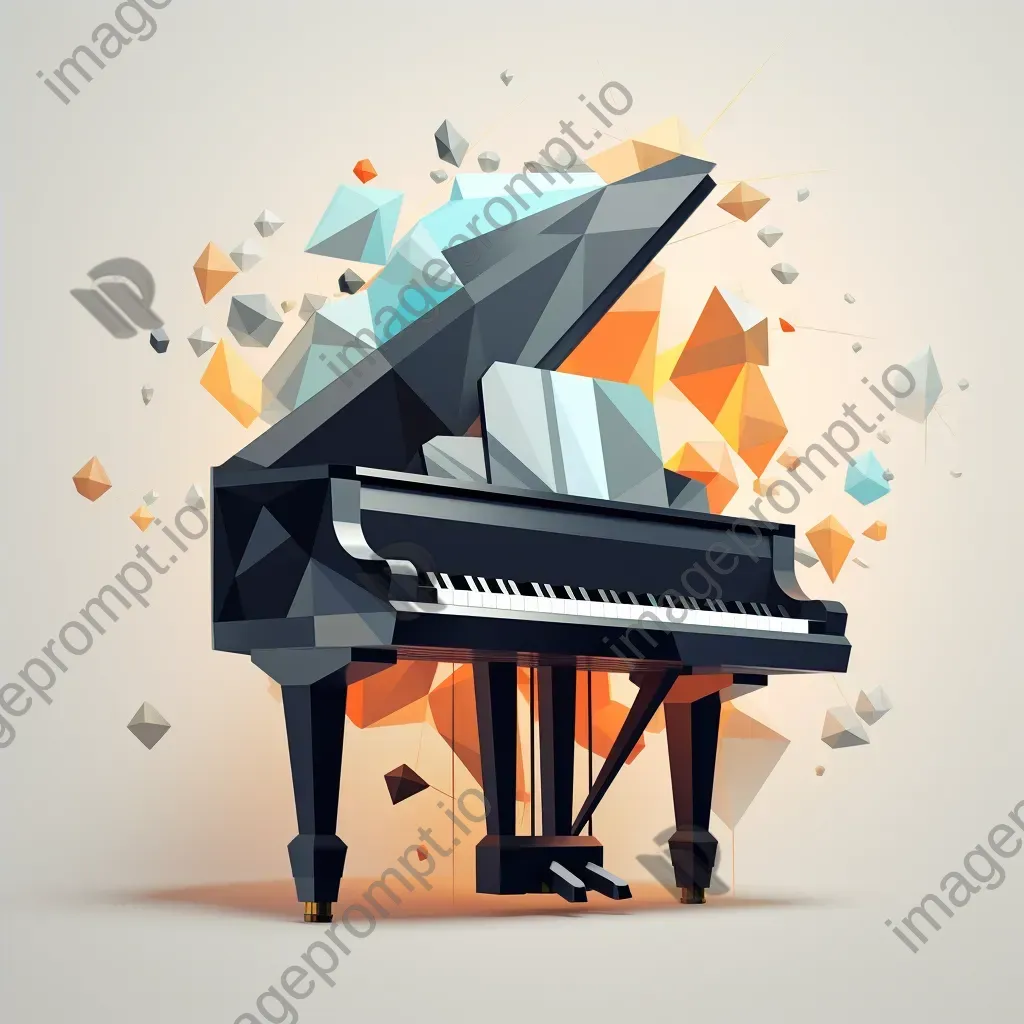 Word depicted with low poly piano keys in homage to music - Image 4