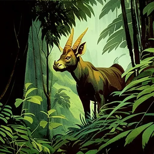 Image of a Saola standing amidst lush greenery in the Annamite Range, Vietnam - Image 3