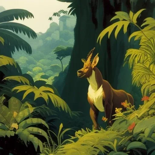 Image of a Saola standing amidst lush greenery in the Annamite Range, Vietnam - Image 4