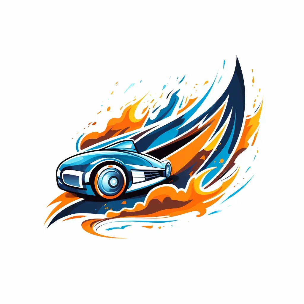 Motorsports team logo with blazing race car on track - Image 4