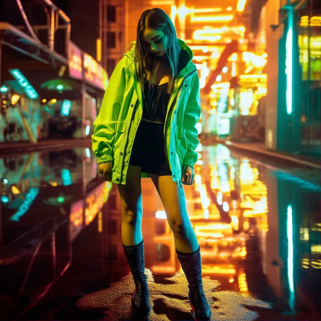 Fashion style in city at night - Image 1