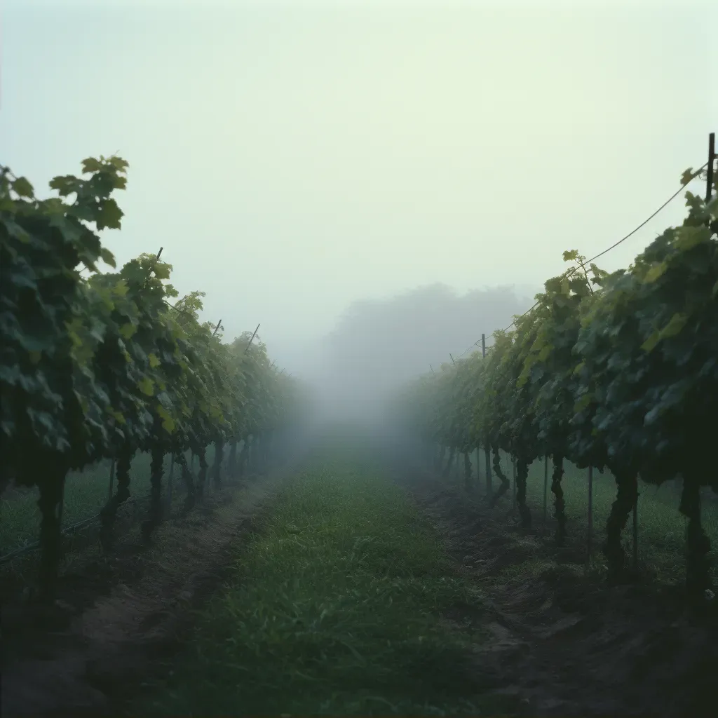 Foggy morning in a vineyard - Image 2