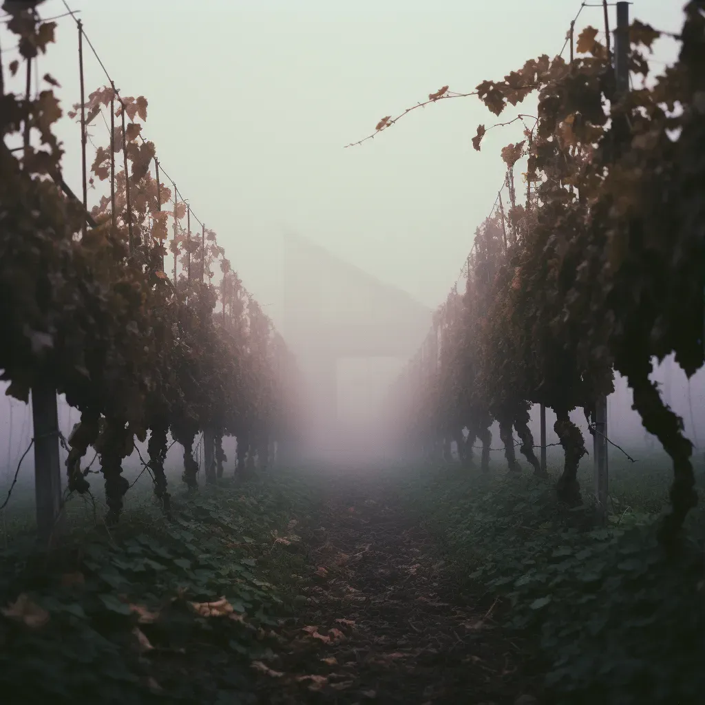 Foggy morning in a vineyard - Image 3