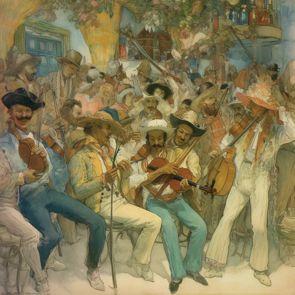 Image of a lively mariachi band performing in a festive atmosphere - Image 2