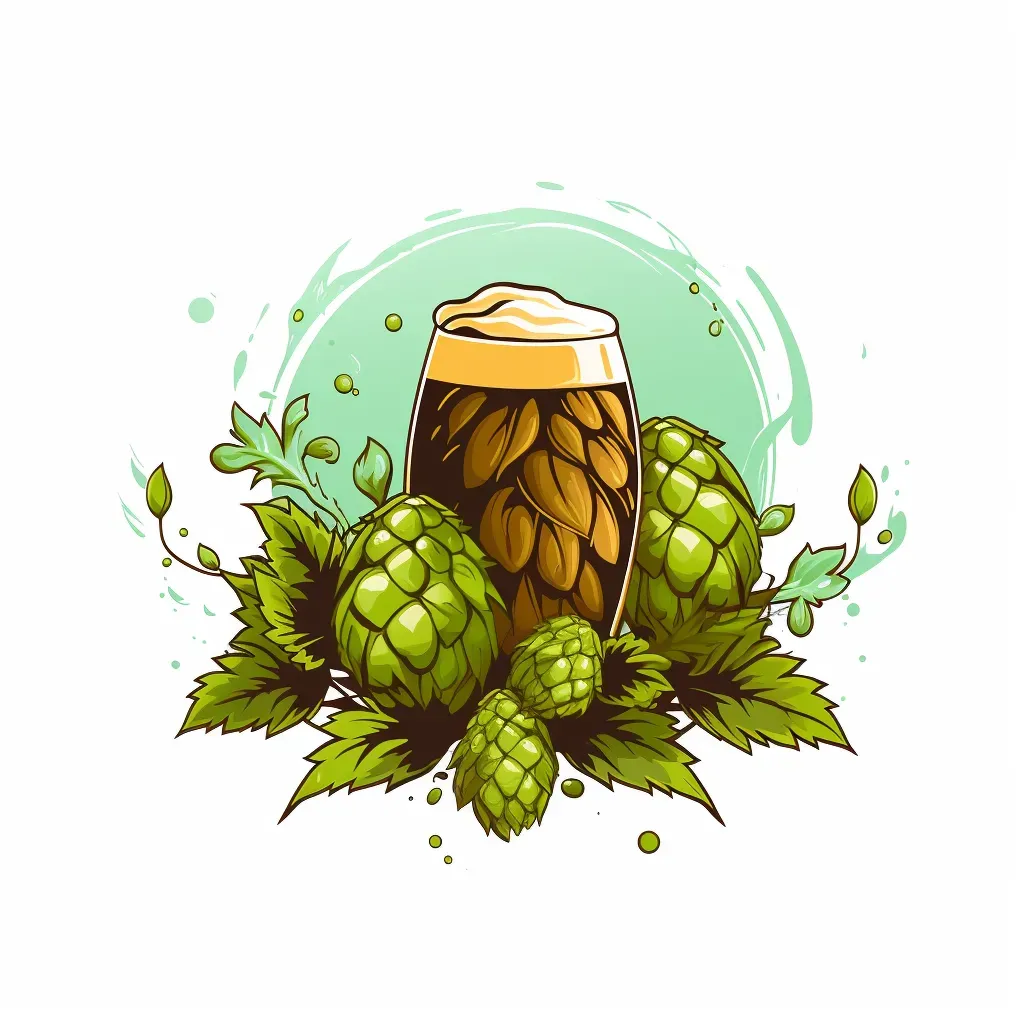 Craft brewery logo with hops and barley - Image 1