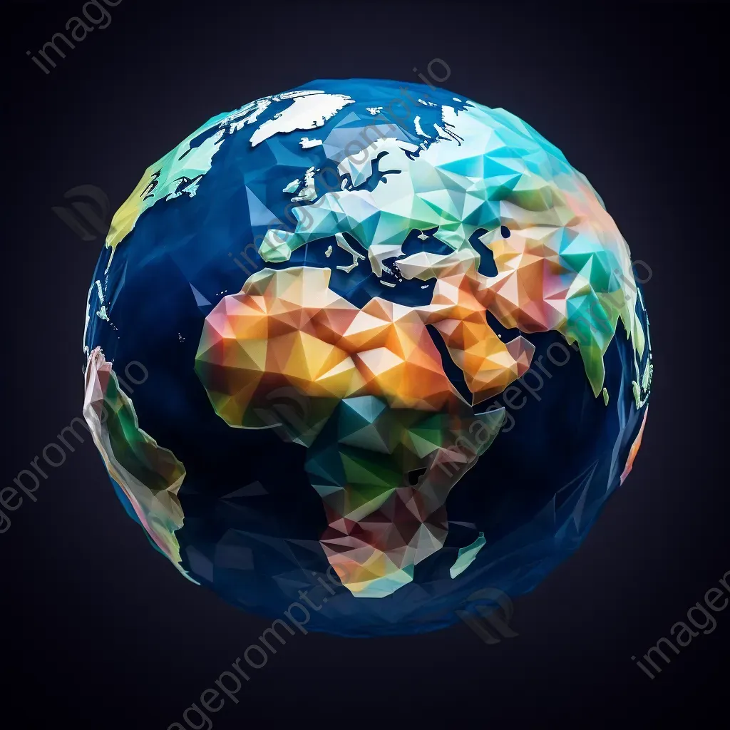 Low poly satellite view of a colorful Earth - Image 4