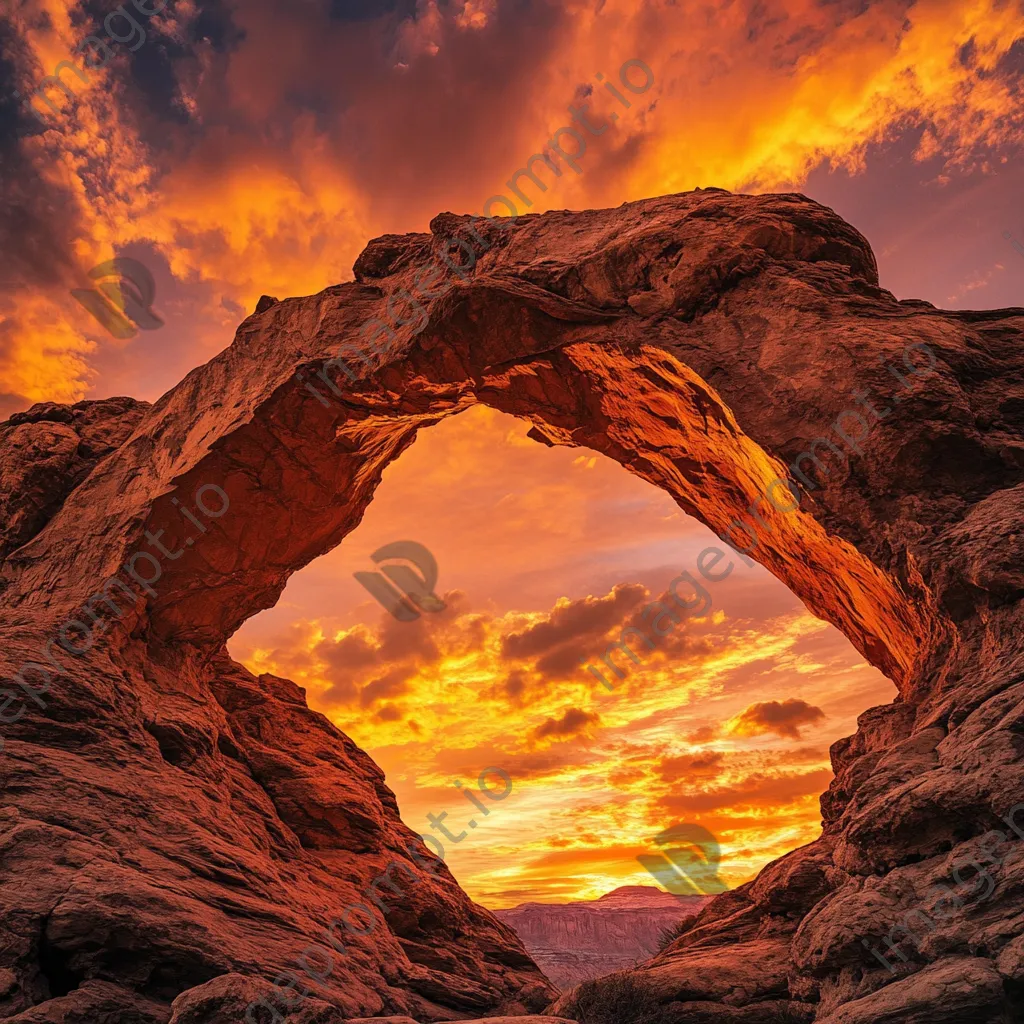 Side view of rock arch at sunset - Image 3