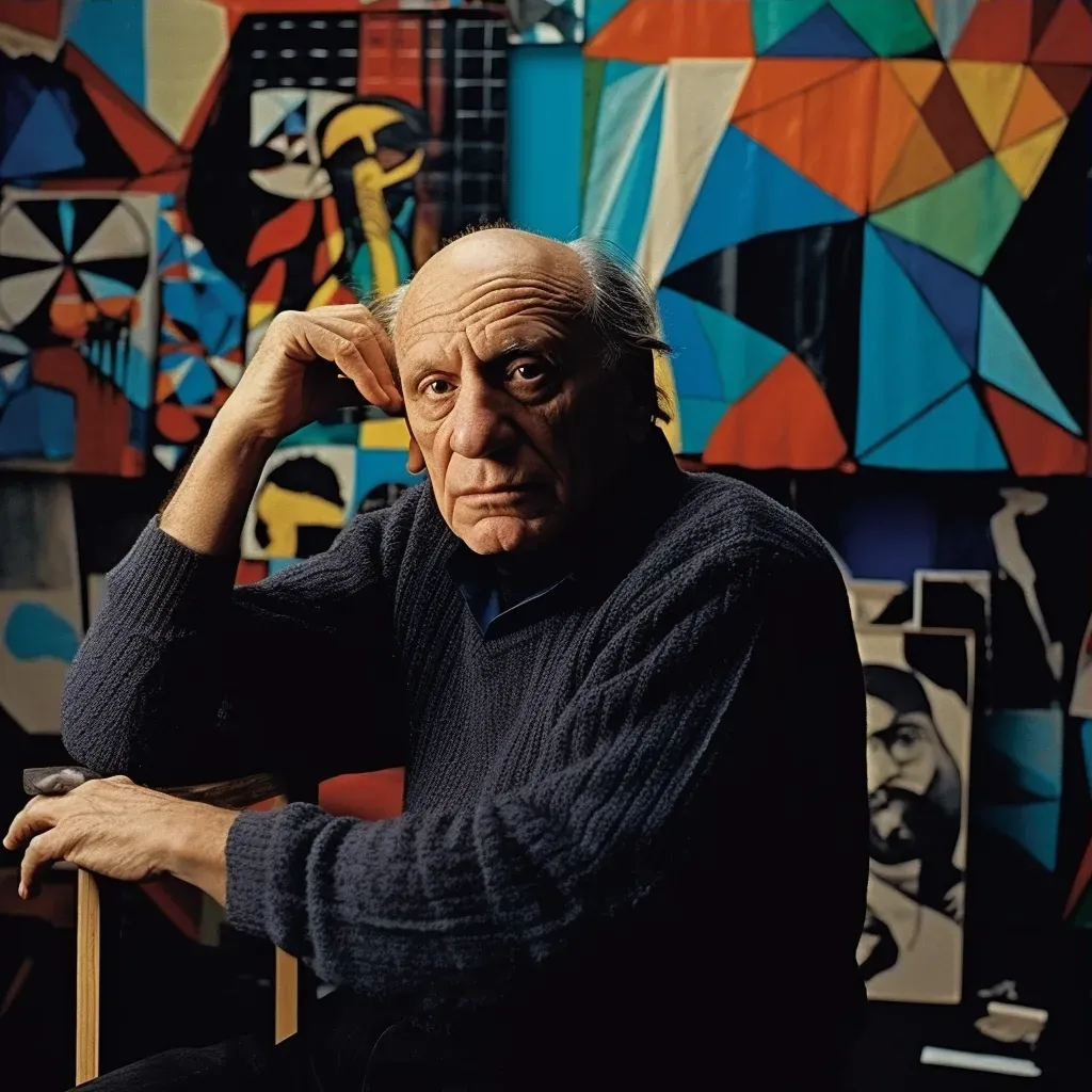 Renowned Artist Surrounded by Abstract Art - Image 3