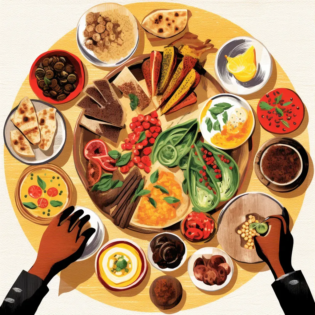 Ethiopian injera platter sharing tradition - Image 1