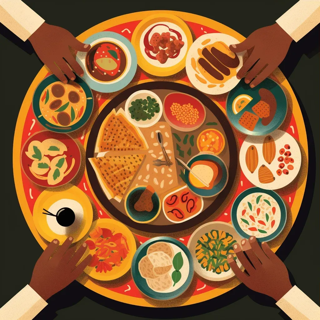 Ethiopian injera platter sharing tradition - Image 3