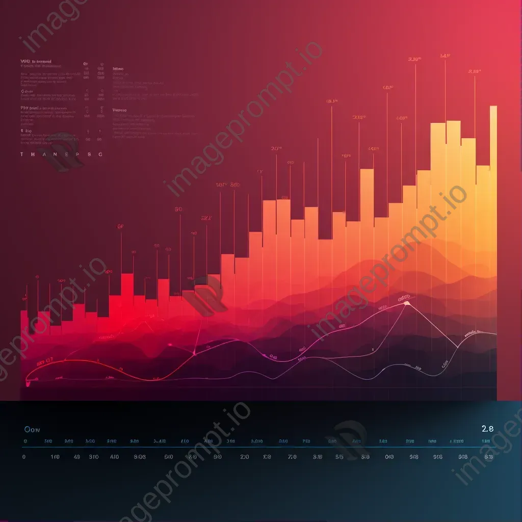 Geometric data visualization with bold color gradient representing global temperature changes - Image 1