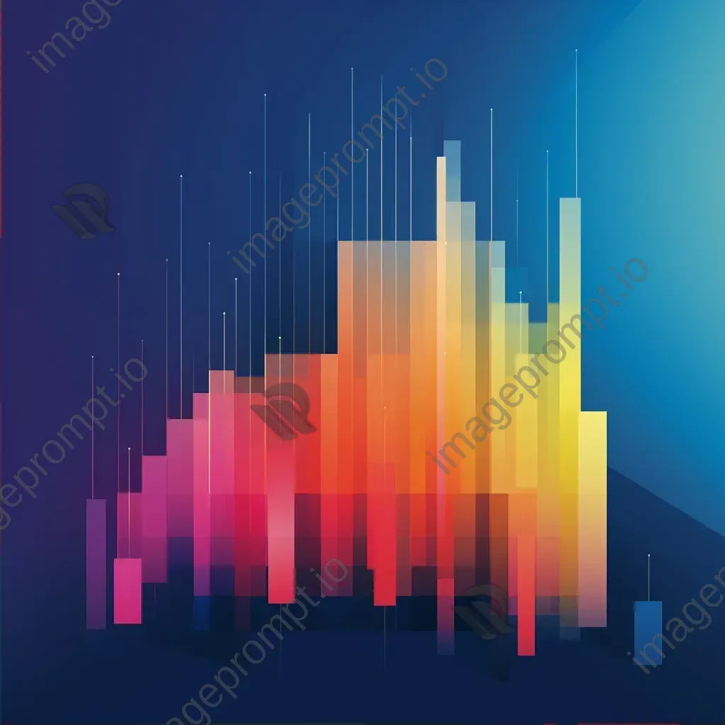 Geometric data visualization with bold color gradient representing global temperature changes - Image 2