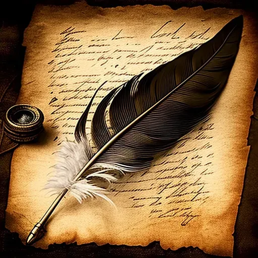 Feather quill pen writing on a parchment - Image 2