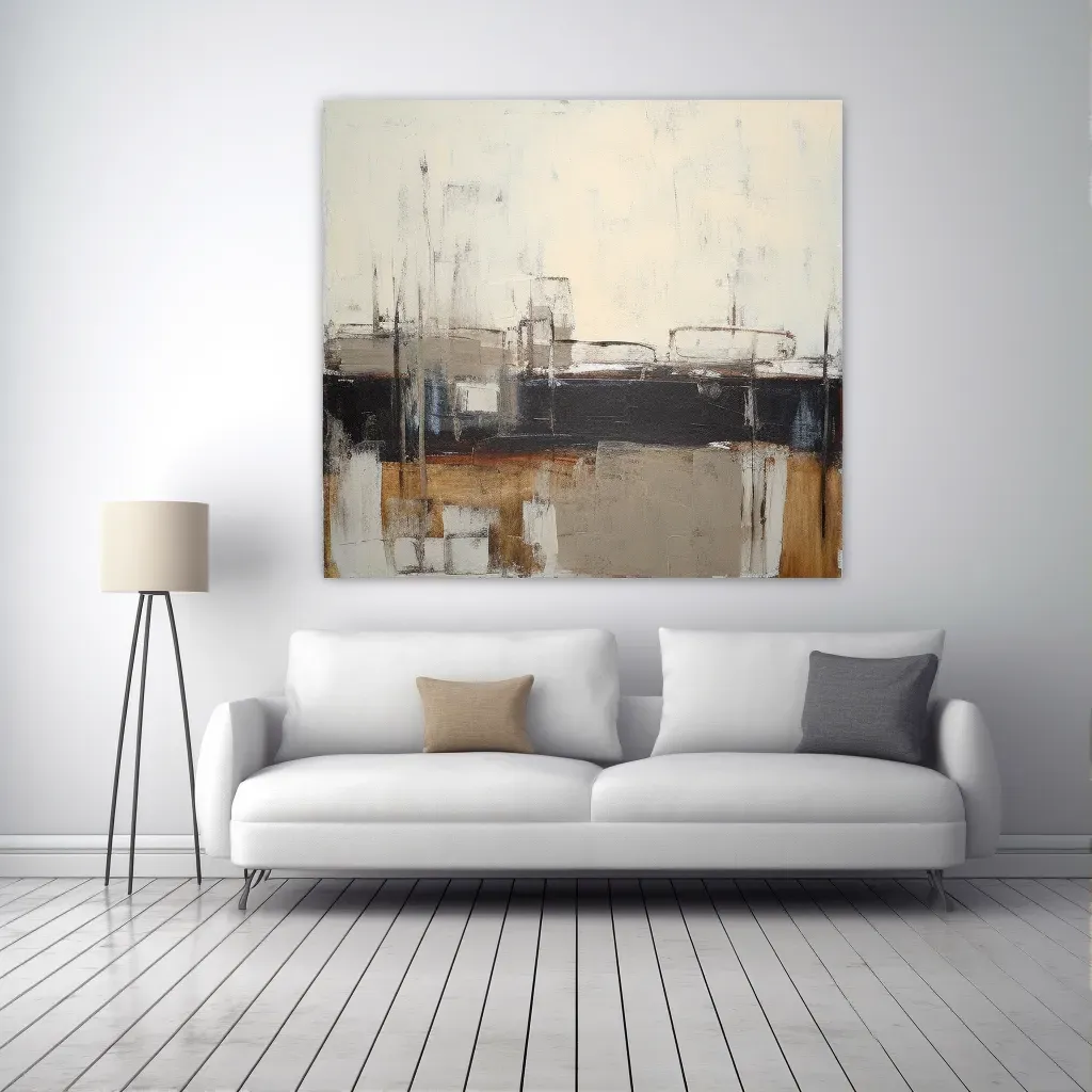 Modern art in minimalist living room - Image 1