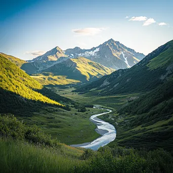 Winding River in Mountain Valley