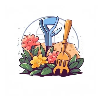 Gardening tools and blooming flowers logo - Image 4