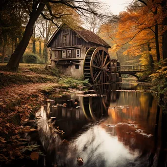 Autumn at a Traditional Watermill