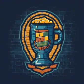 Energetic sports bar logo with beer mug and trophy - Image 1