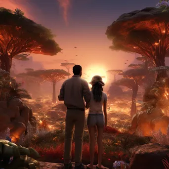 Couple experiencing a romantic adventure in virtual reality. - Image 3