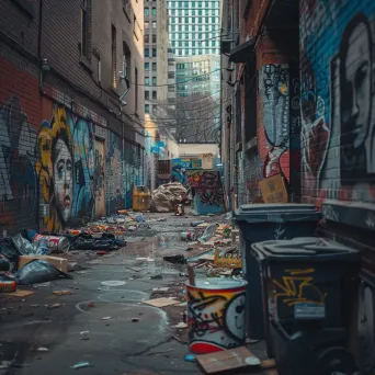 Urban alleyway with graffiti art on Sony A9 II - Image 2