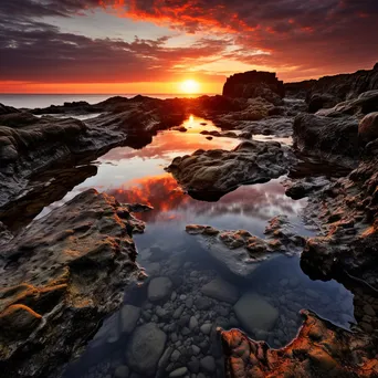 Sunset Over Dramatic Rock Pools