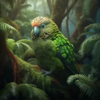 Majestic Kakapo in a Verdant Forest