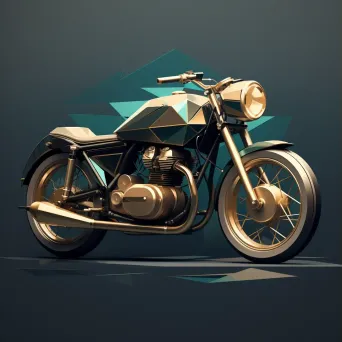 Vintage Low Poly Motorcycle