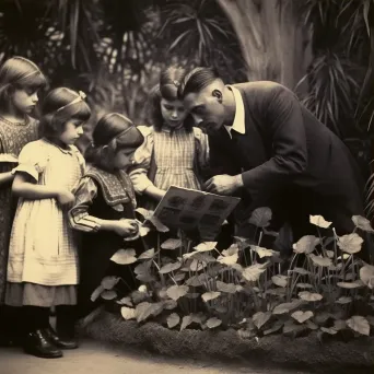 Children learning about plants in a botanical garden - Image 3