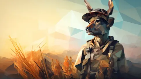 Low poly portrait of a wildlife ranger in earthy tones - Image 1