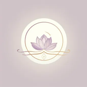 Elegant and sophisticated lotus icon medical spa logo in lavender and white colors - Image 1