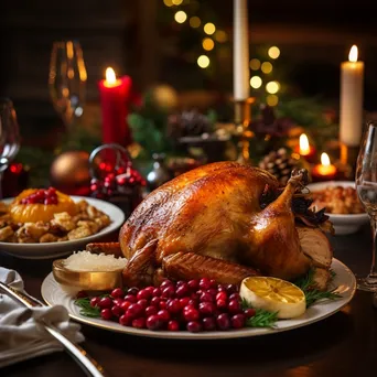 Elegant table setting for Christmas dinner - Image 1