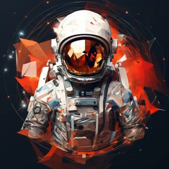 Low Poly Astronaut in Space