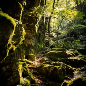 Ancient Cliffs Covered in Vibrant Moss