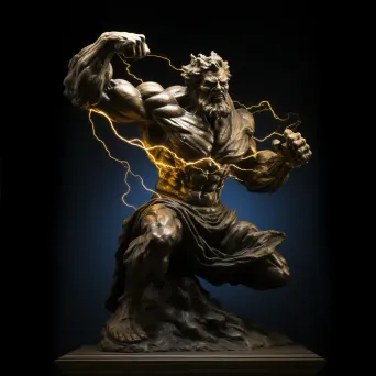 Dramatic baroque-inspired bronze sculpture of Zeus