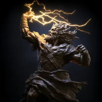 Dramatic baroque-inspired bronze sculpture of Zeus