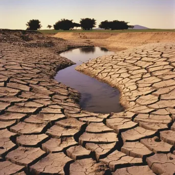 Image of a dried-up riverbed symbolizing water mismanagement - Image 3