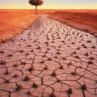 Image of a dried-up riverbed symbolizing water mismanagement - Image 4