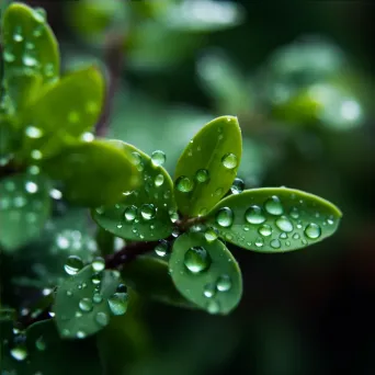 interconnected droplets on leaves - Image 4