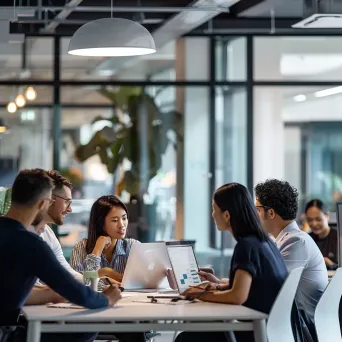 Diverse team collaborating in modern office space - Image 4