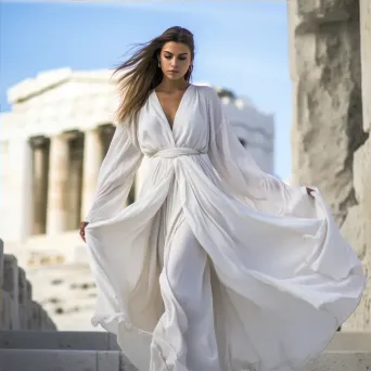 Greek traditional chiton robe at Acropolis - Image 4