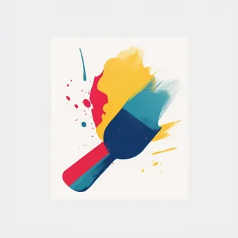 Abstract paintbrush logo design in blue, red, and yellow - Image 4