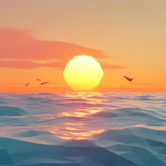 Low Poly Ocean Sunset