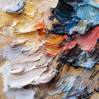 Close-up of thick oil paint strokes on a palette - Image 2